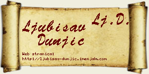 Ljubisav Dunjić vizit kartica